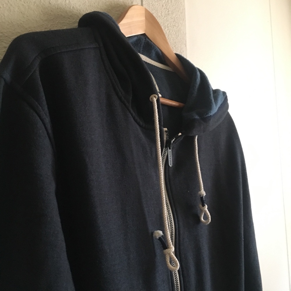 Voyager Navy Blue Sweater with Drawstring hoodie